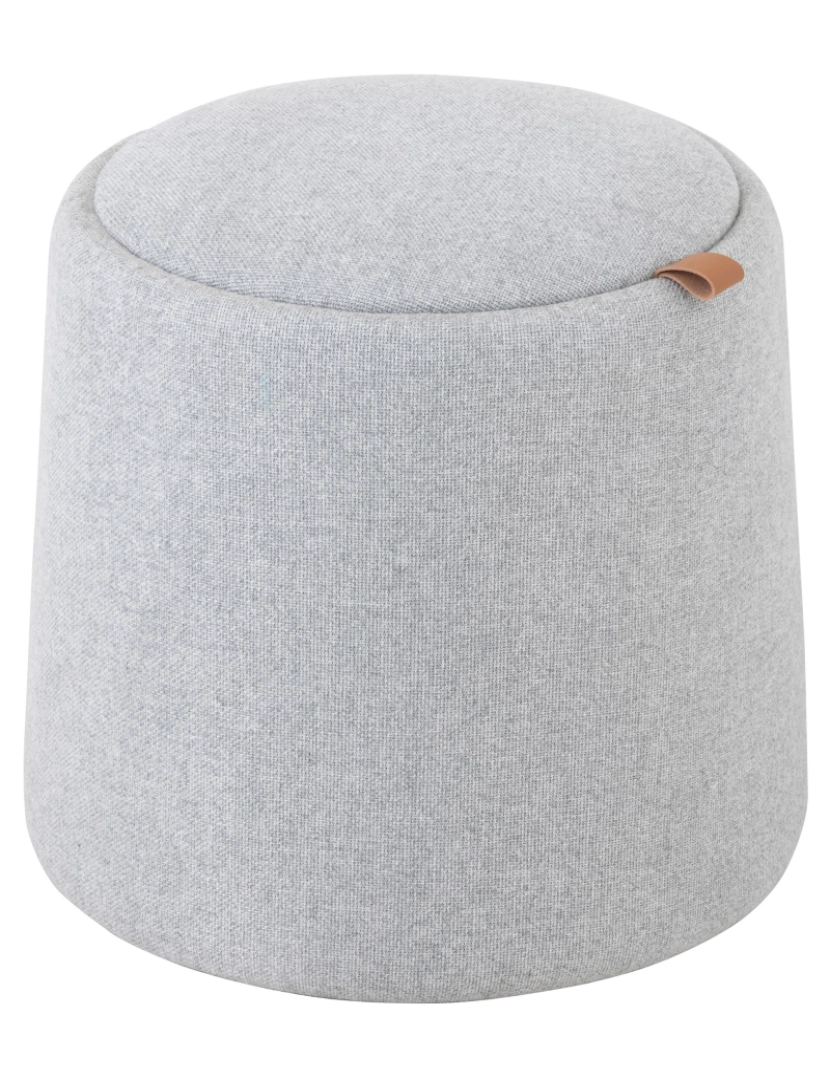 J-Line - J-Line Pouf/Table Extra Round Textile/Bois Gris Clair