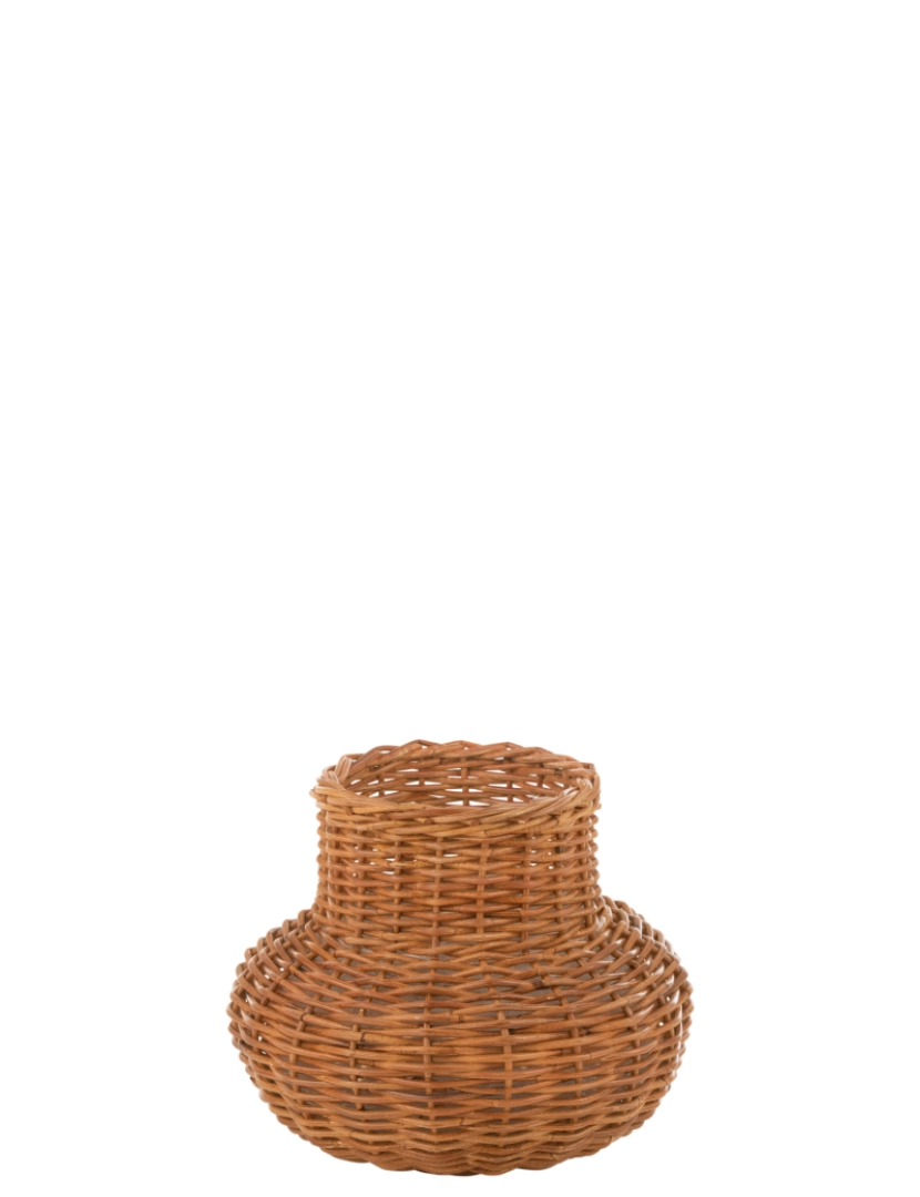 J-Line - J-Line Cart Forma de Vase Rotin Amarelo
