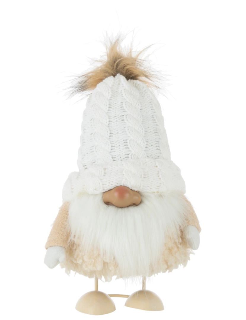 imagem de J-Line Pere Noël Pompon Poly Blanc/Beige Small1