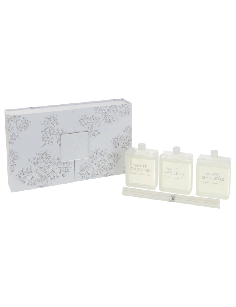 J-Line - Caldeira J-Line de 3 óleos Perfumes + batons branco jardins branco