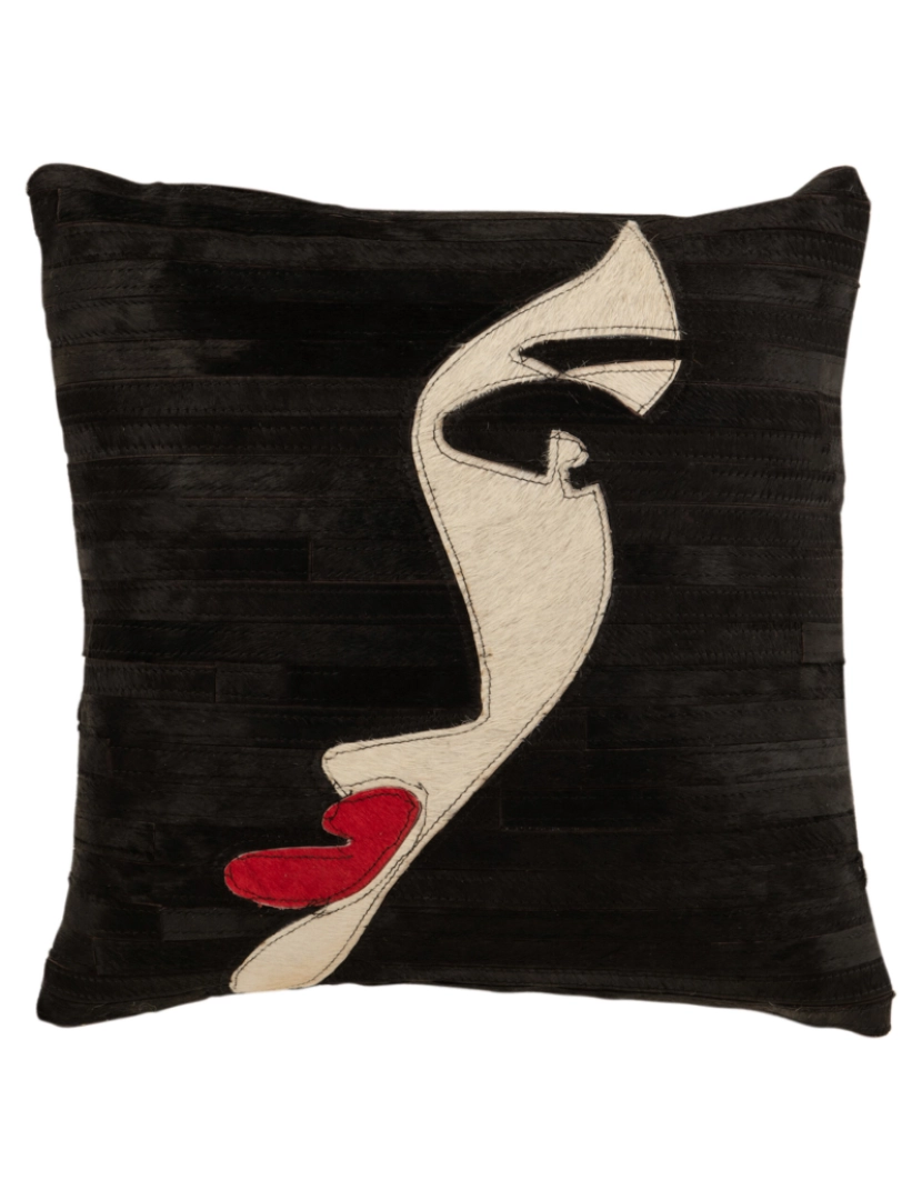 imagem de J-Line Cushion couro feminino preto/branco/vermelho1
