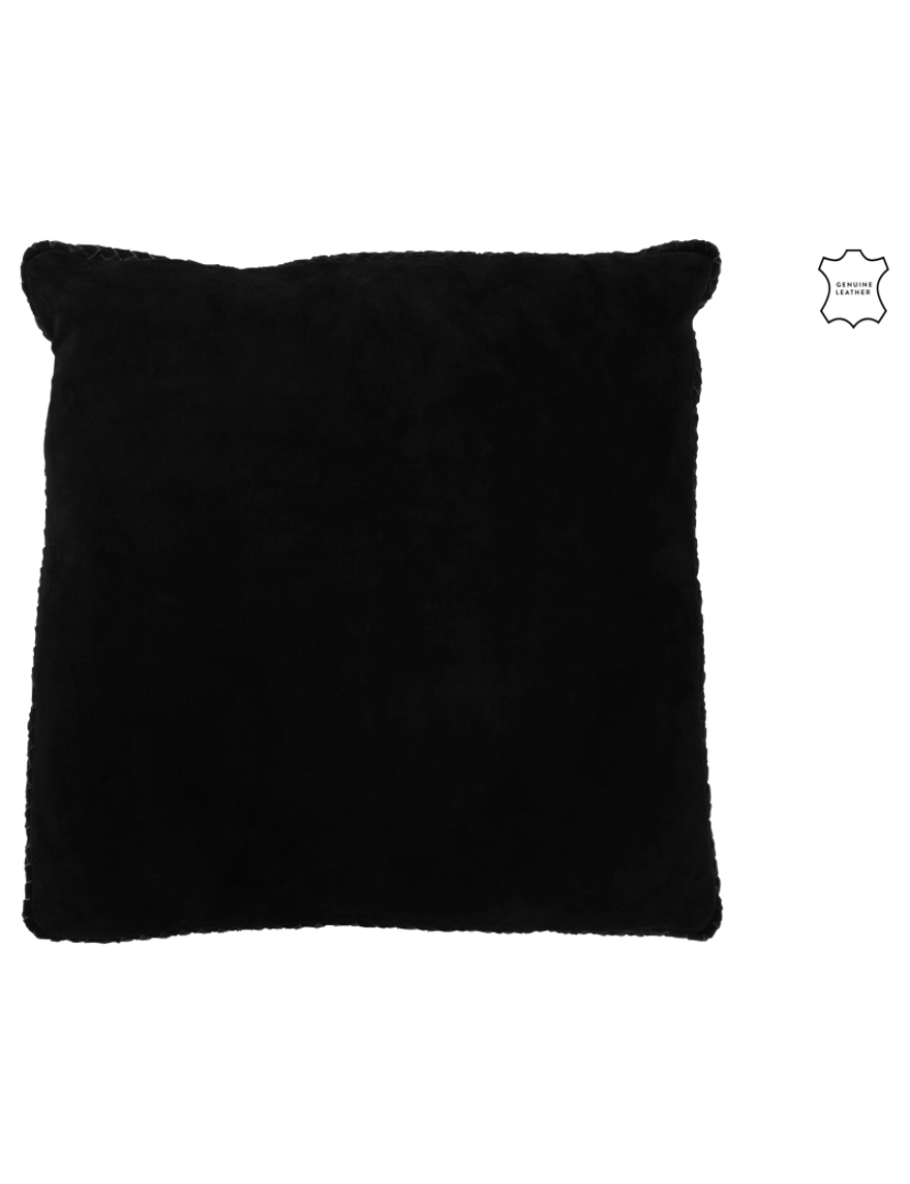 J-Line - J-Line Cushion tecido de couro preto