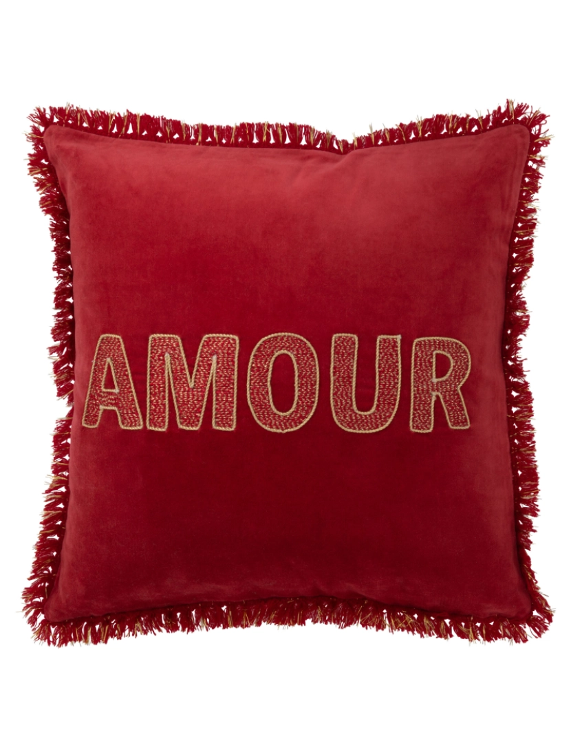 J-Line - J-Line Cushion Amor Têxtil Vermelho/Or