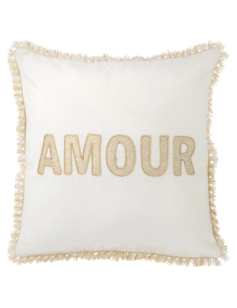 imagem de J-Line Cushion amor branco/ouro têxtil1