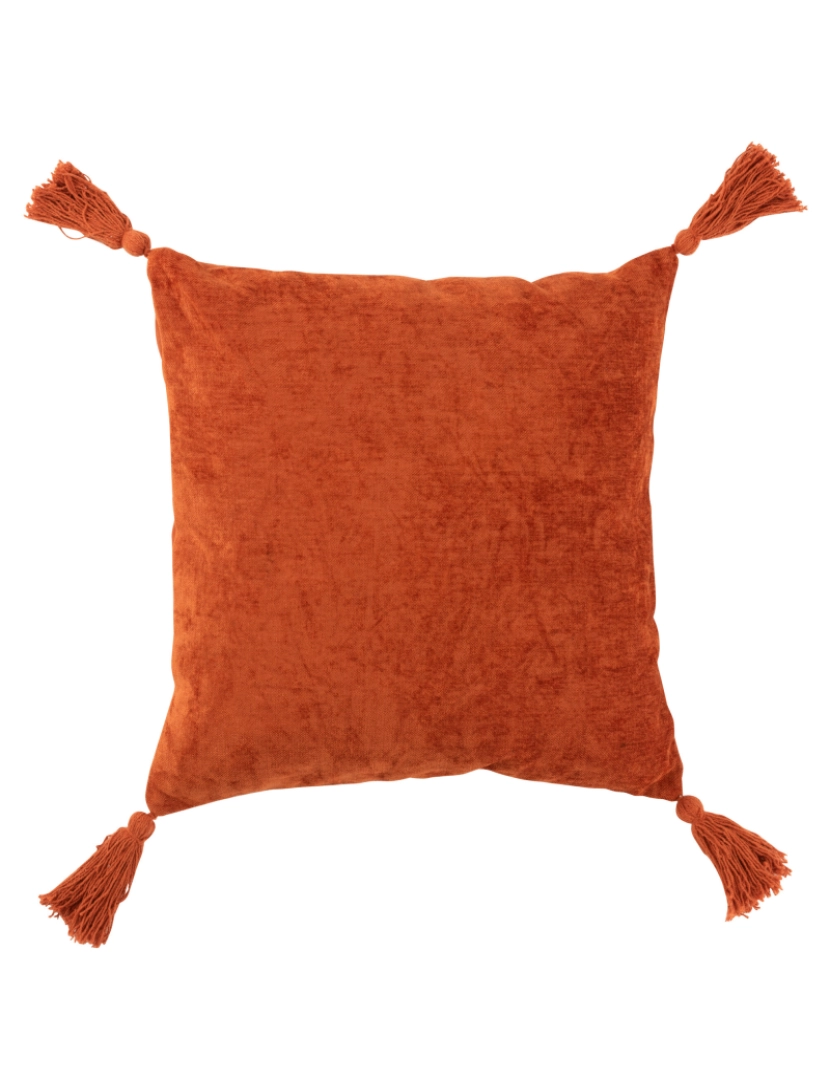 J-Line - J-Line Coussin Floches Carre Coton Laranja