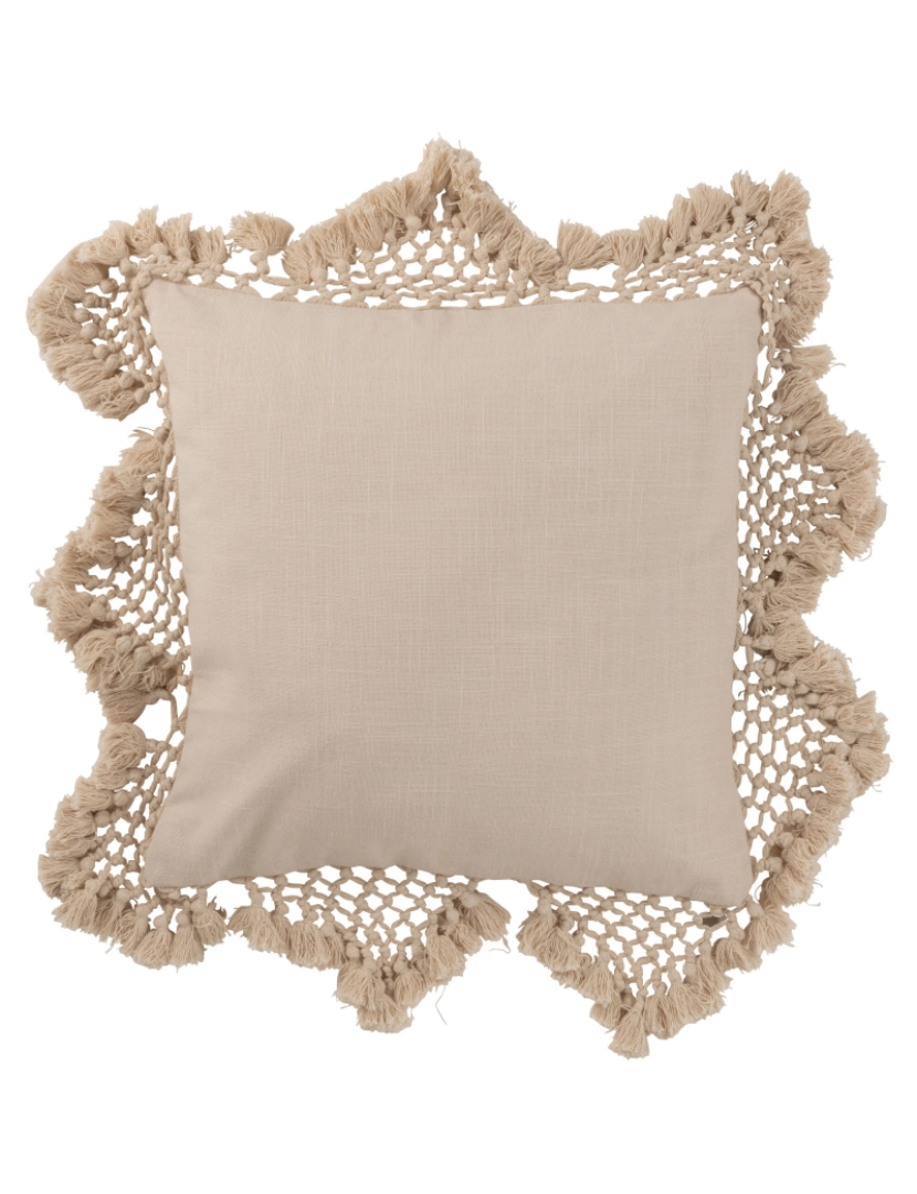 imagem de J-Line Coussin Franges Coton Beige1