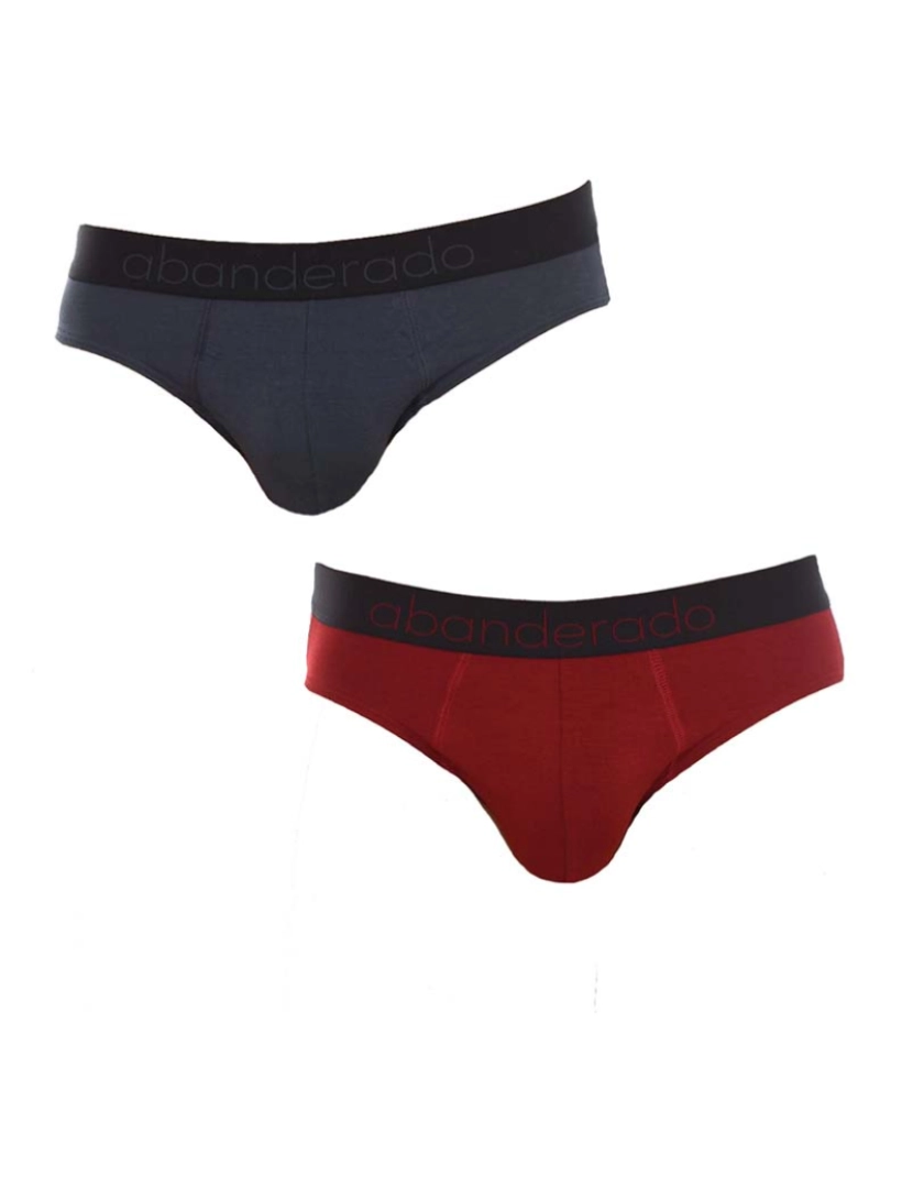 Abanderado - Pack 2 Slips Homem Sensitive Bamboo Cinza e Bordeaux