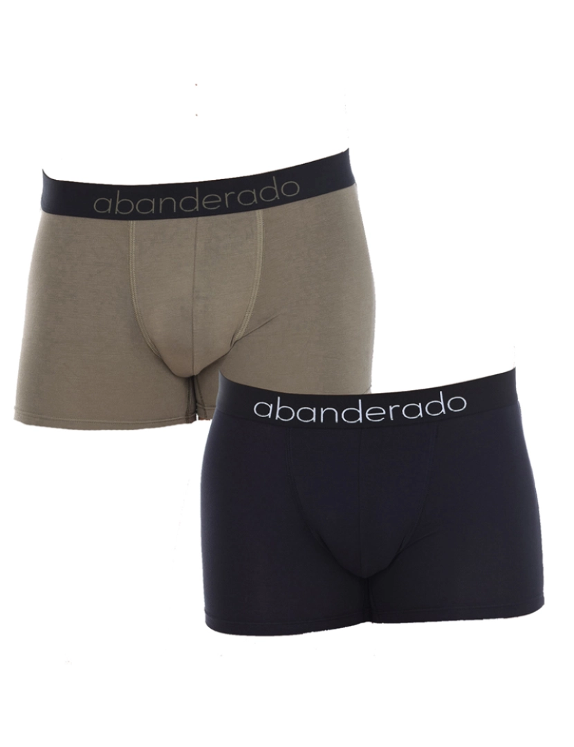 Abanderado - Pack 2 Boxers Homem Sensitive Bamboo Preto e Verde Khaki