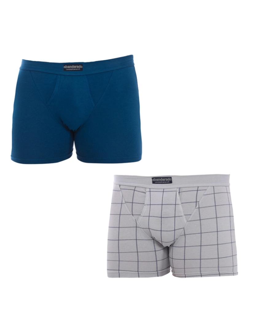 Abanderado - Pack 2 Boxers Homem Azul Cinza