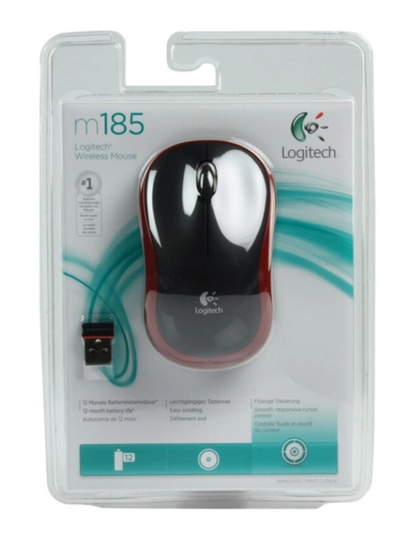 imagem de Rato sem Fios Ótico Logitech 910-002237 1000 dpi Vermelho3