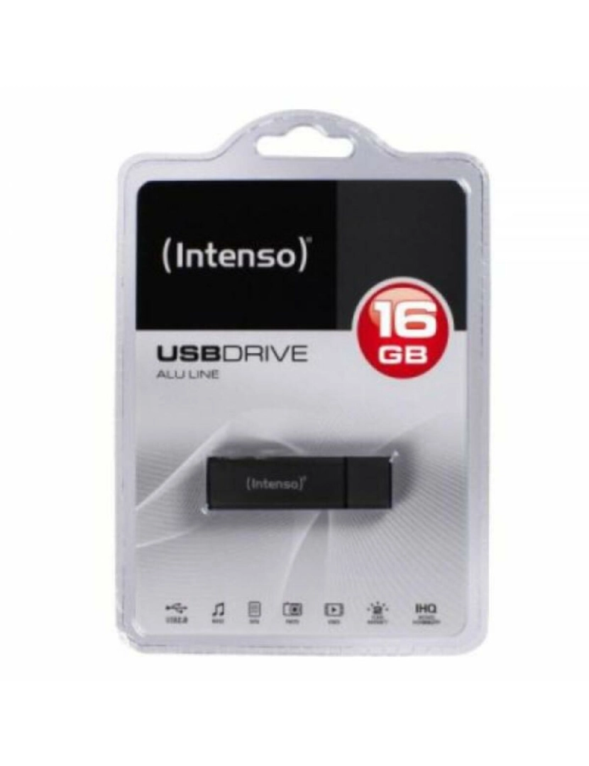 Intenso - Memória USB INTENSO ALU LINE 16 GB Antracite 16 GB Memória USB