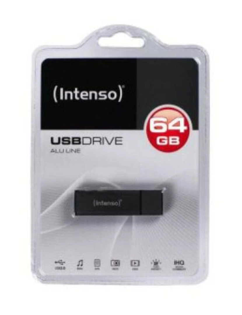 Intenso - Memória USB e Micro USB INTENSO ALU LINE 64 GB Antracite 64 GB Memória USB