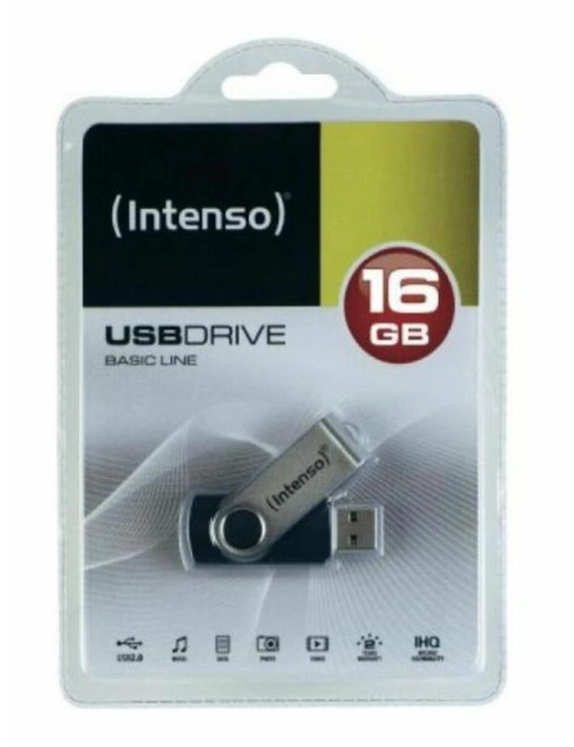 Intenso - Memória USB INTENSO Basic Line 32 GB Preto Prata 32 GB Memória USB