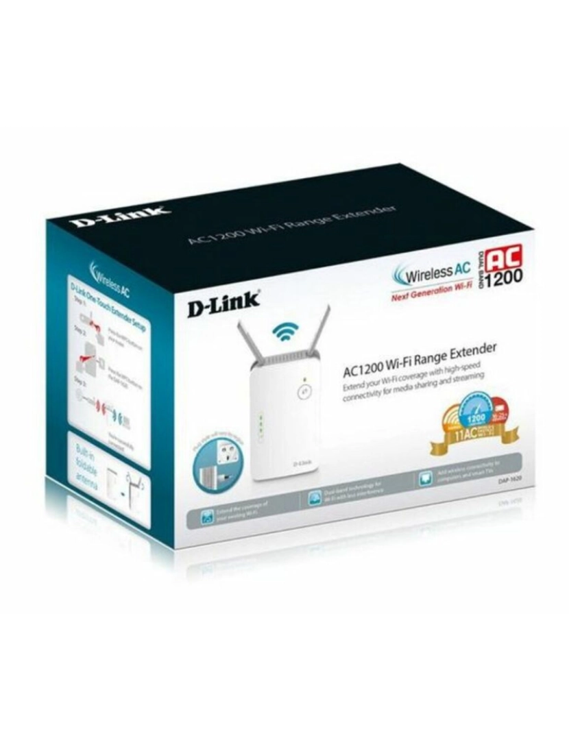 D-Link - Repetidor Wifi D-Link DAP-1620 AC1200 10 / 100 / 1000 Mbps Branco