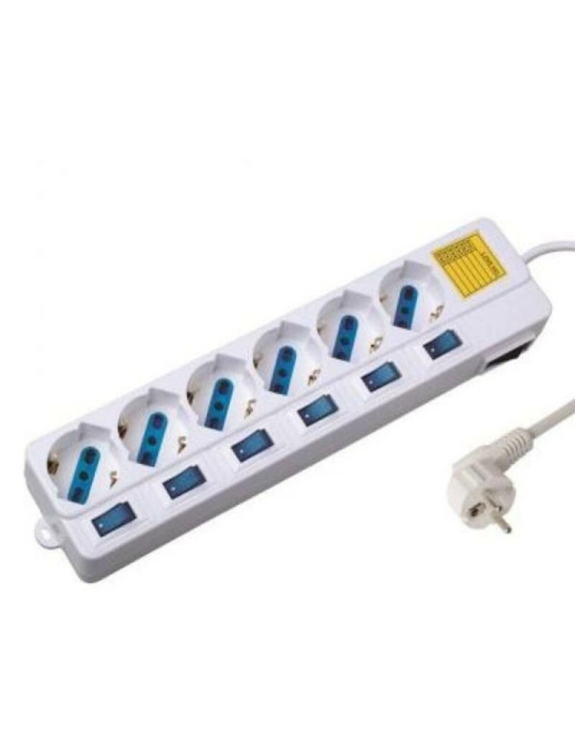 Ewent - Extensão com 6 Tomadas com Interruptor Ewent EW3932 1,5 m 2500W Branco (1,5 m)