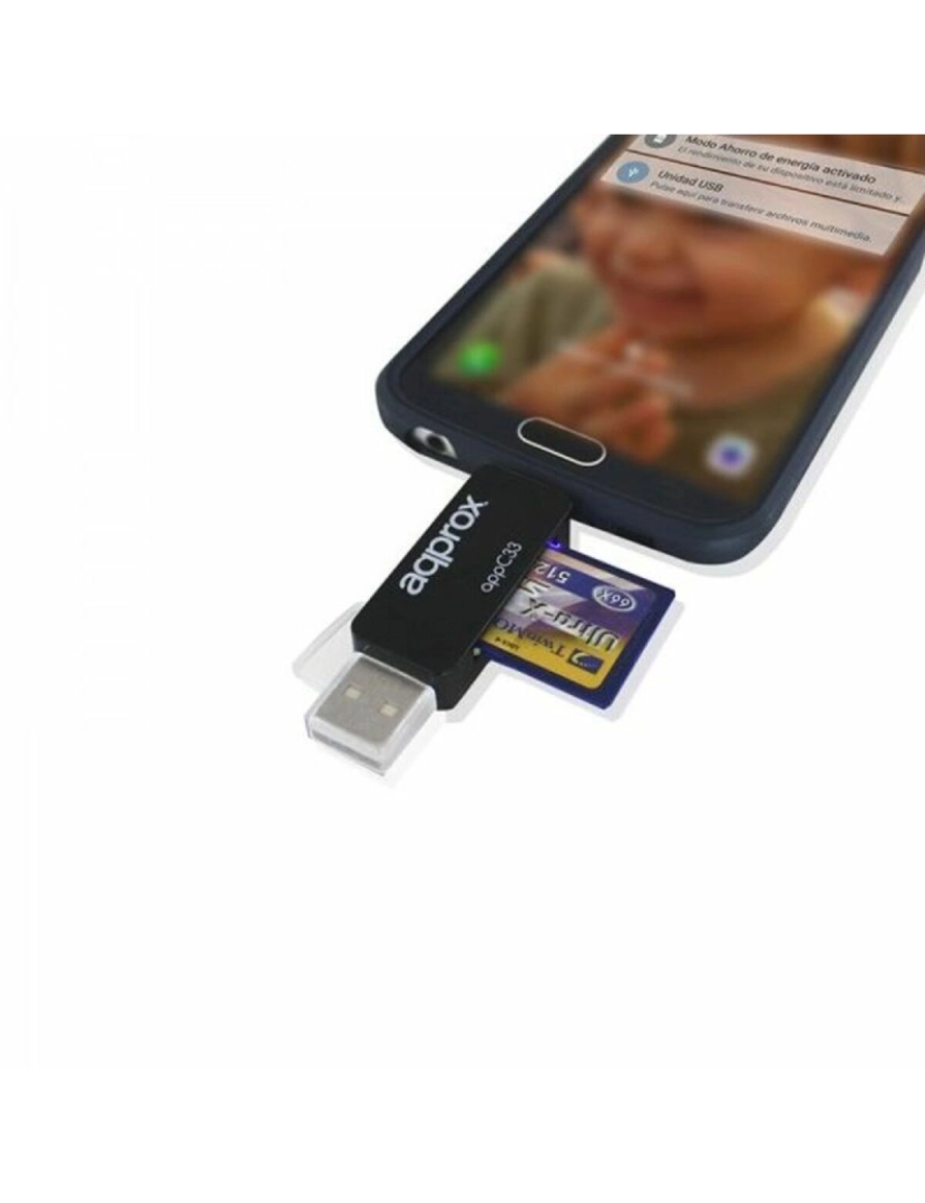 imagem de Leitor de Cartões approx! FLTLFL0083 APPC33 Micro SD/SD/MMC Micro USB 480 Mbps 32 GB Preto3