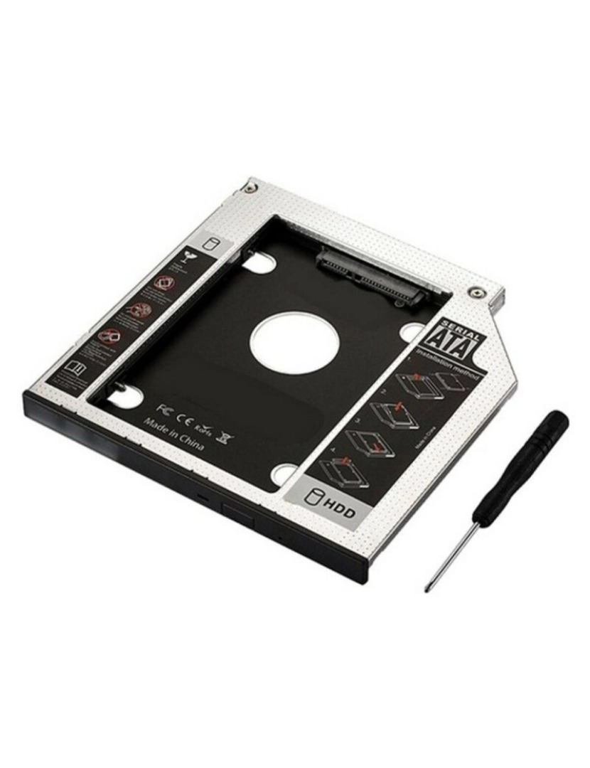 imagem de Adaptador HDD/SSD SATA para Unidade Ótica (9,5 mm) Ewent EW70031