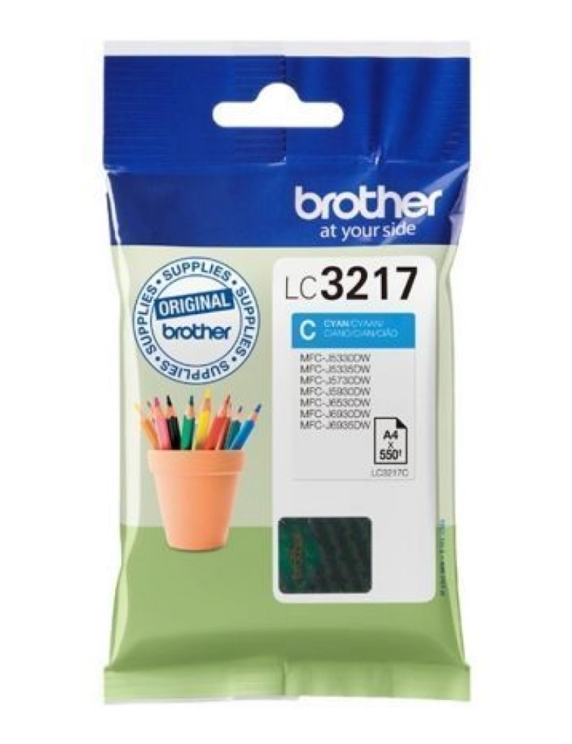 Brother - Tinteiro de Tinta Original Brother LC-3217C Ciano