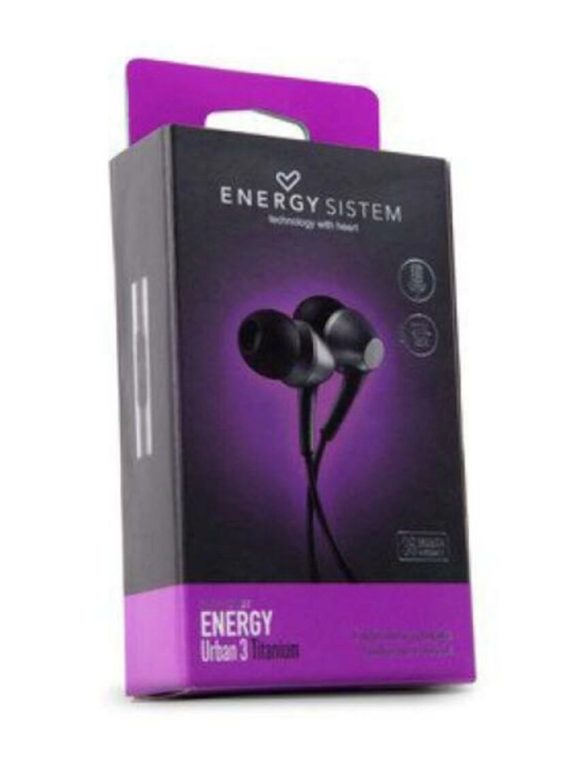 ENERGY SISTEM - Auriculares com microfone Energy Sistem 422838 Titânio Preto