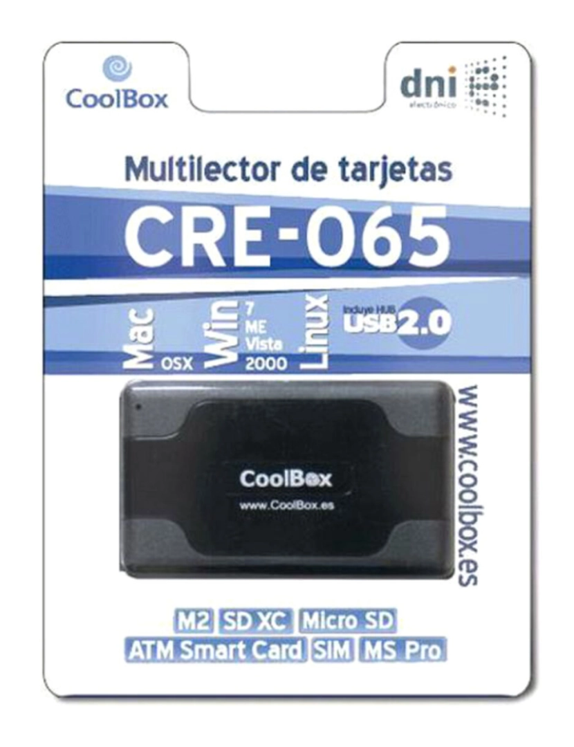 imagem de Leitor de cartões inteligentes CoolBox CRE-065 USB 2.0 Preto2