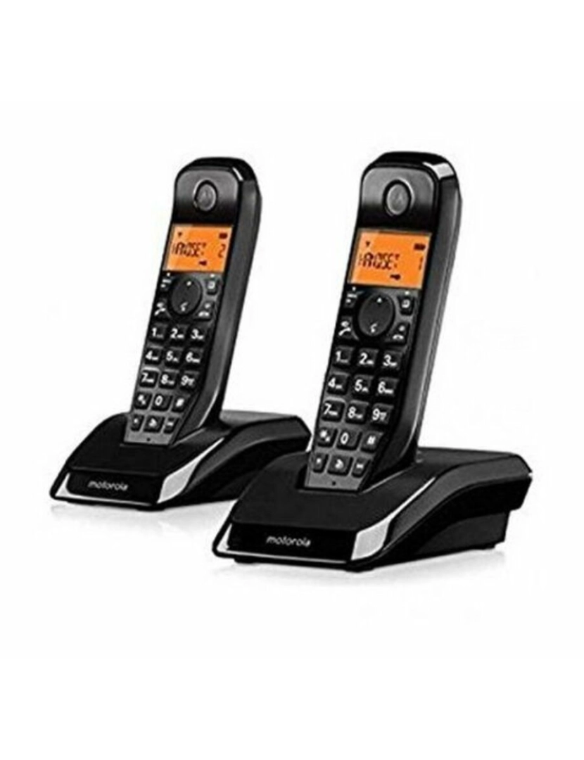 Motorola - Telefone sem fios Motorola S1202 Duo Preto/Branco