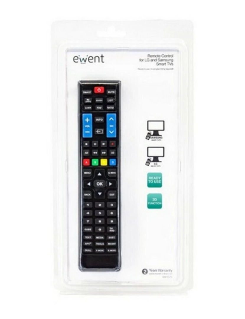 imagem de Controlo remoto para Smart TV Ewent EW1575 Preto2
