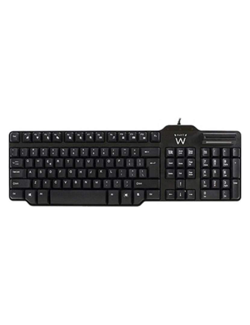 imagem de Teclado com Leitor Ewent EW3252 DNI Preto1