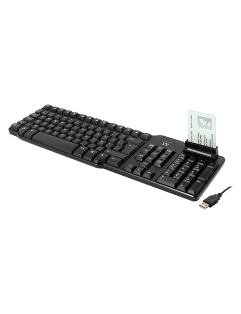 imagem de Teclado com Leitor Ewent EW3252 DNI Preto3