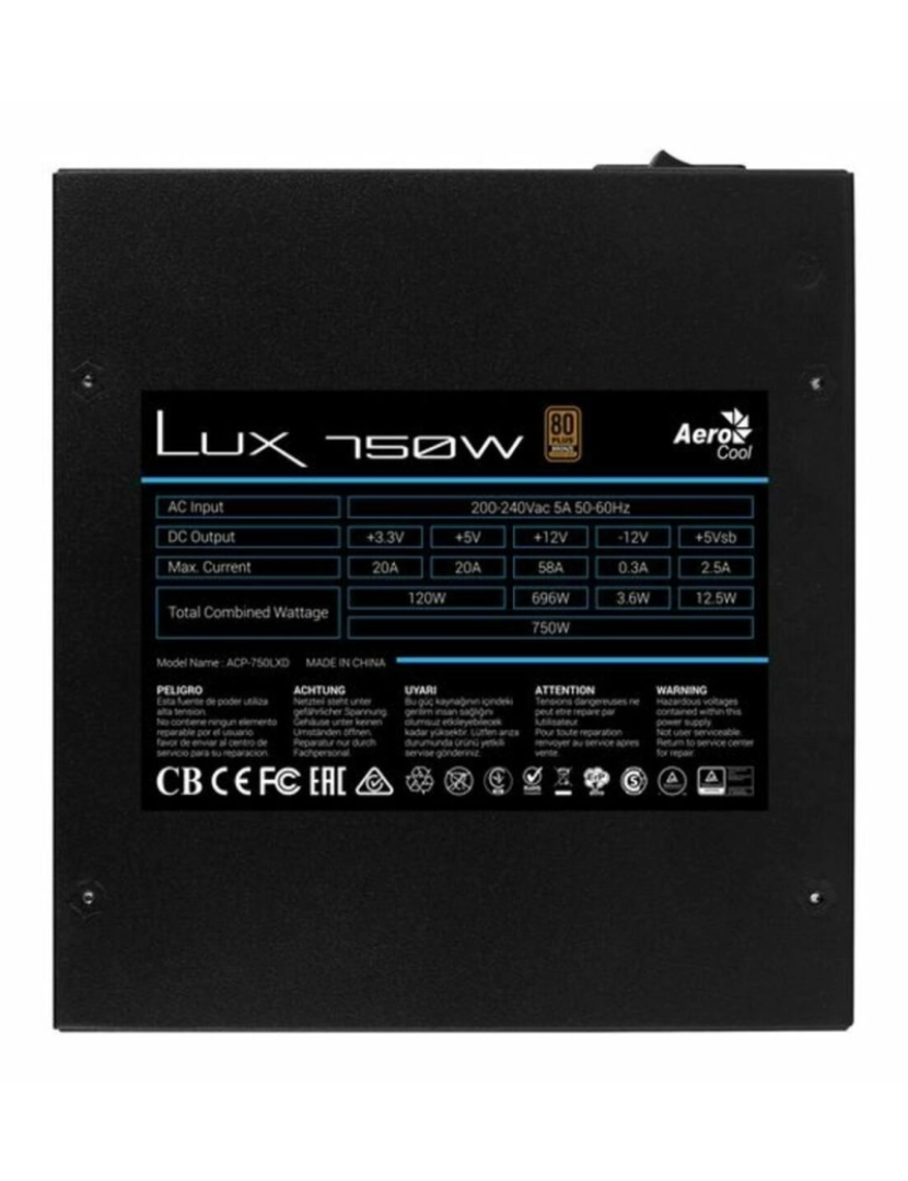 imagem de Fonte de Alimentação Aerocool LUX750 750W Preto 750 W5