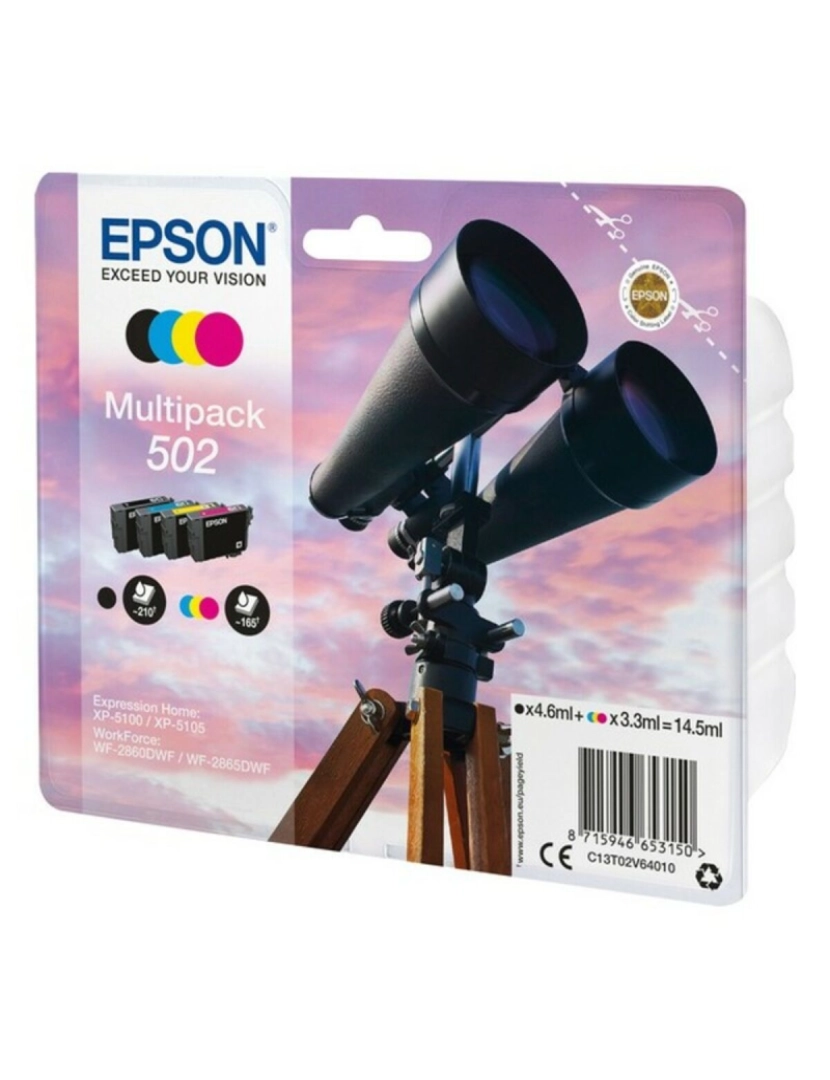 imagem de Cartucho Compatível Epson 502 Multipack 14,5 ml Amarelo Preto Ciano Magenta Sim2