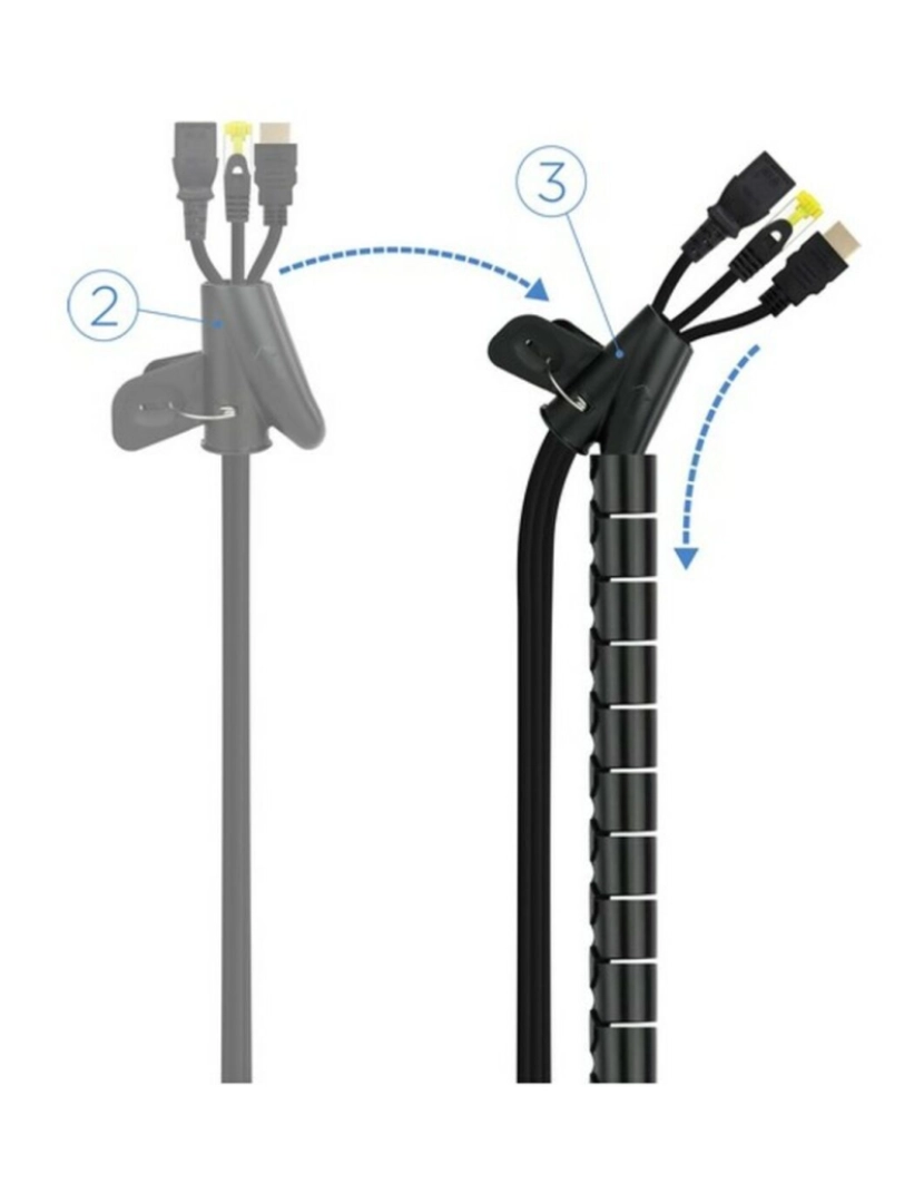 imagem de Organizador de Cabos NANOCABLE 10.36.0001-BK Ø 2,5 cm (1 m) Preto3