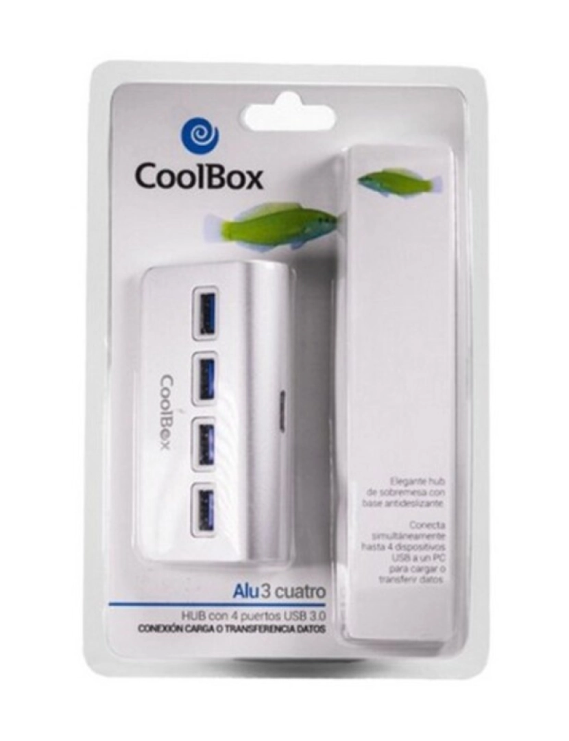 imagem de Hub USB CoolBox COO-HU4ALU3 Prateado2