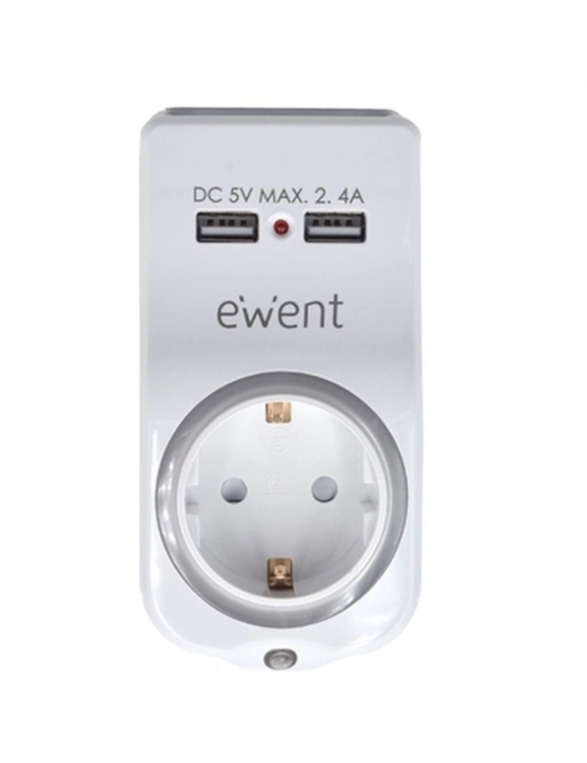 Ewent - Tomada Parede com 2 Portos USB Ewent EW1225 16A 3680 W