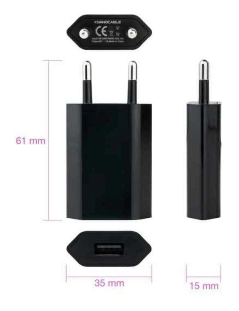 imagem de Carregador Usb NANOCABLE 10.10.2002 5W Preto3