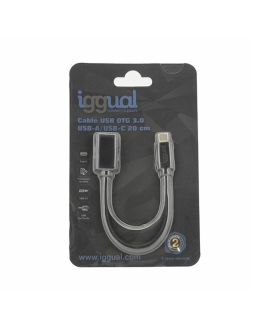Iggual - Cabo USB-C OTG 3.0 iggual IGG317372 20 cm Preto