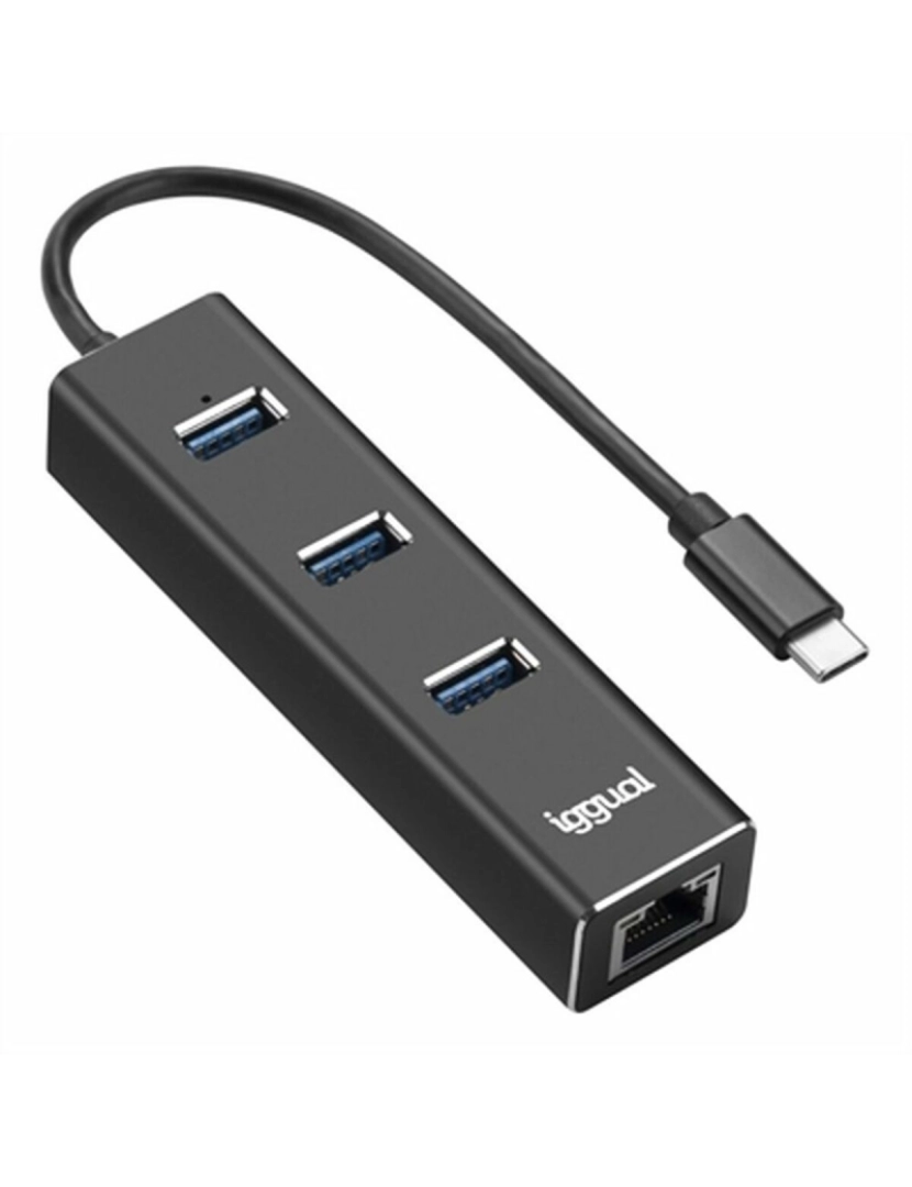 Iggual - Hub USB 3 Portas iggual IGG317709 Preto