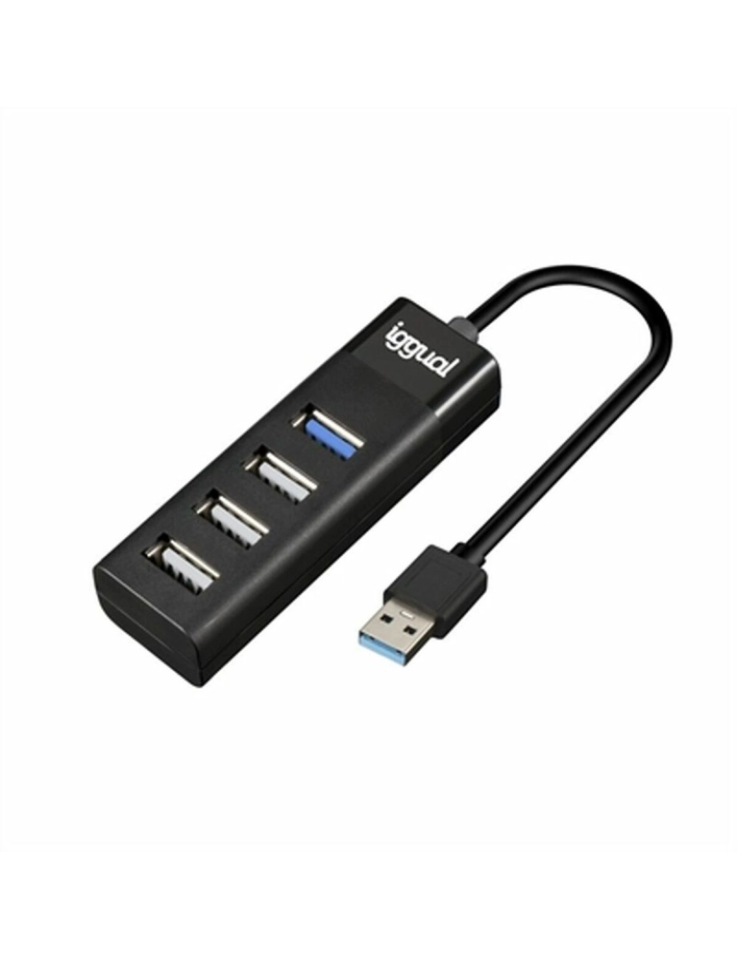 imagem de Hub USB 4 Portas iggual IGG317686 Preto1
