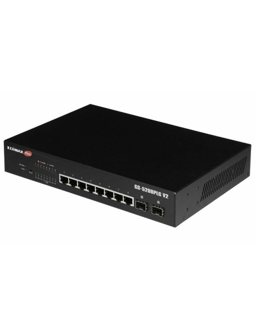 imagem de Switch Edimax GS-5208PLG V2 Preto2