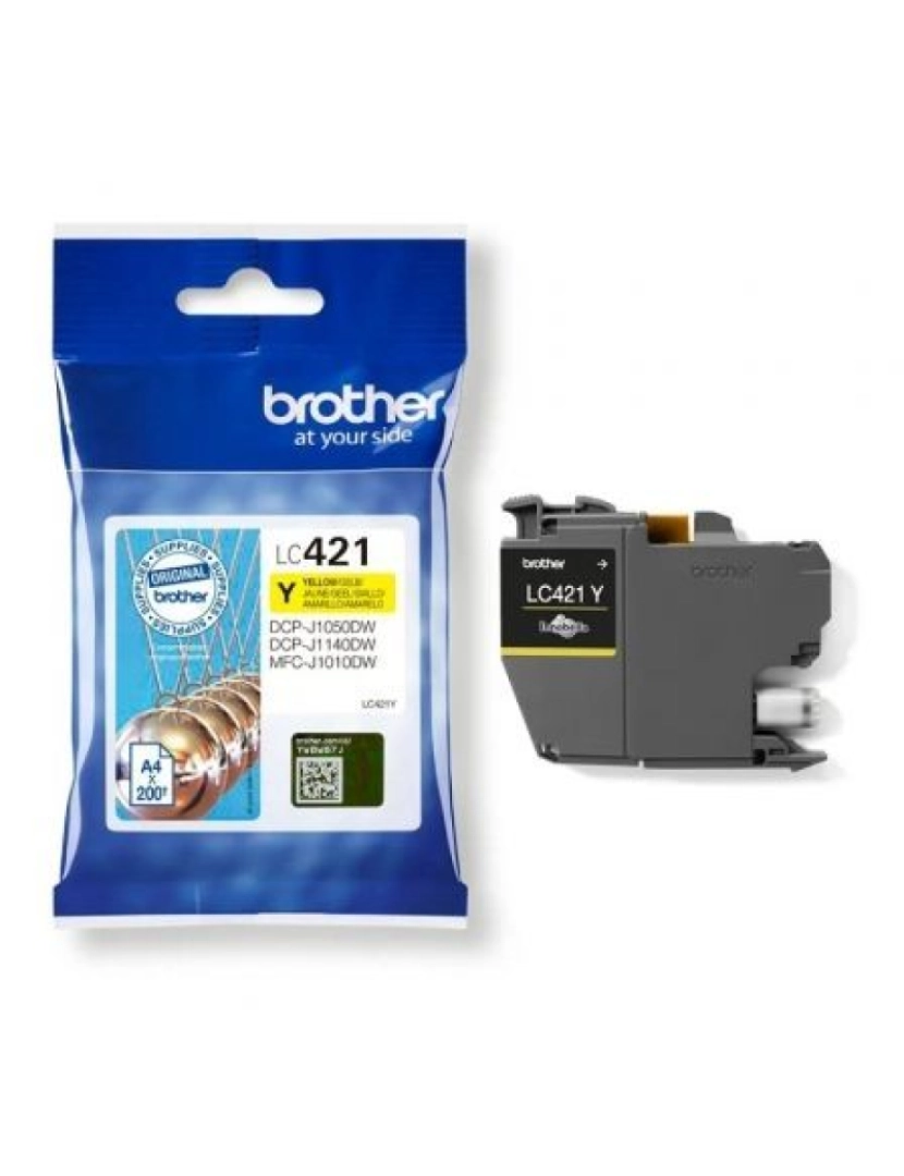 Brother - Tinteiro de Tinta Original Brother LC-421Y Amarelo