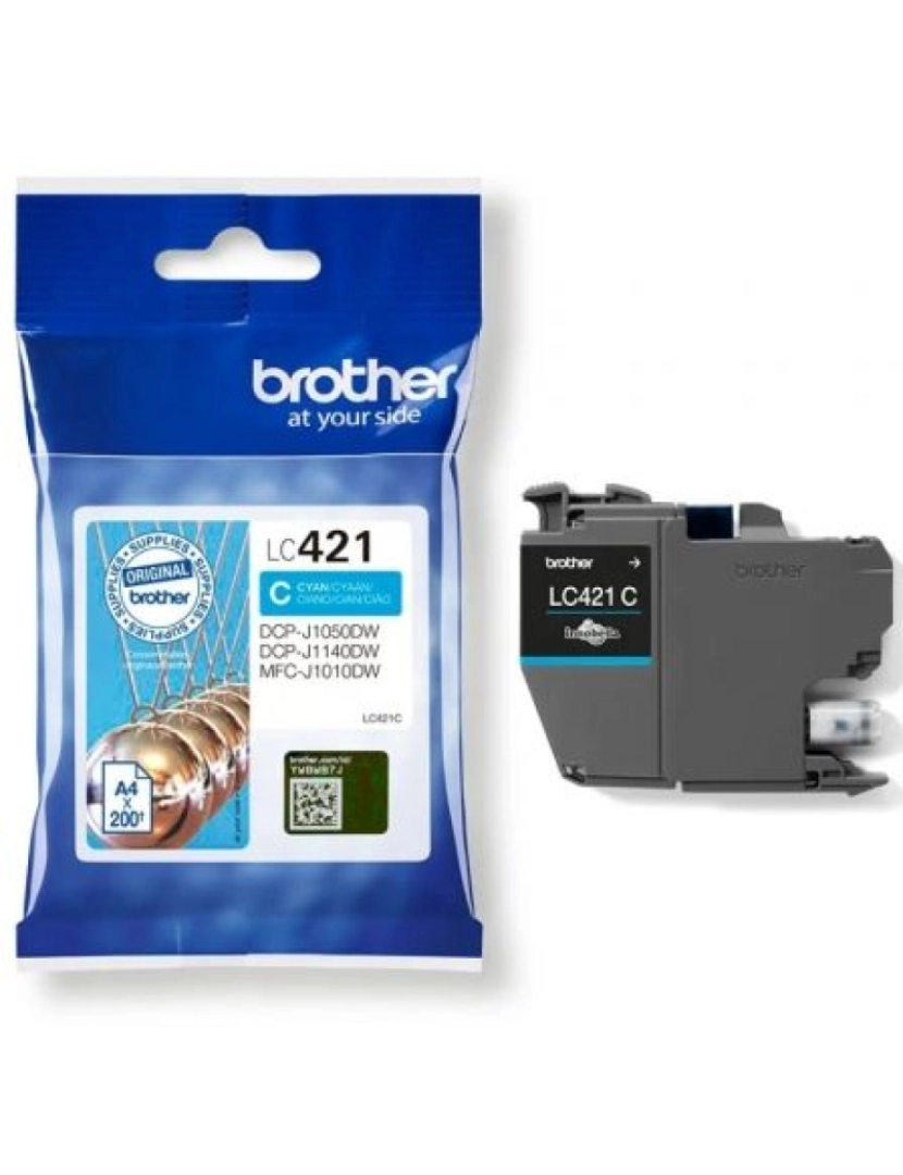 Brother - Tinteiro de Tinta Original Brother LC-421C Azul Ciano