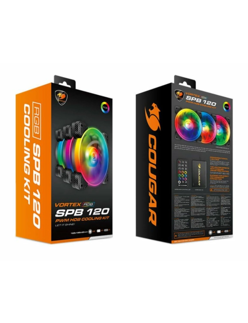 imagem de Ventilador de Caixa Cougar Vortex RGB SPB 1204