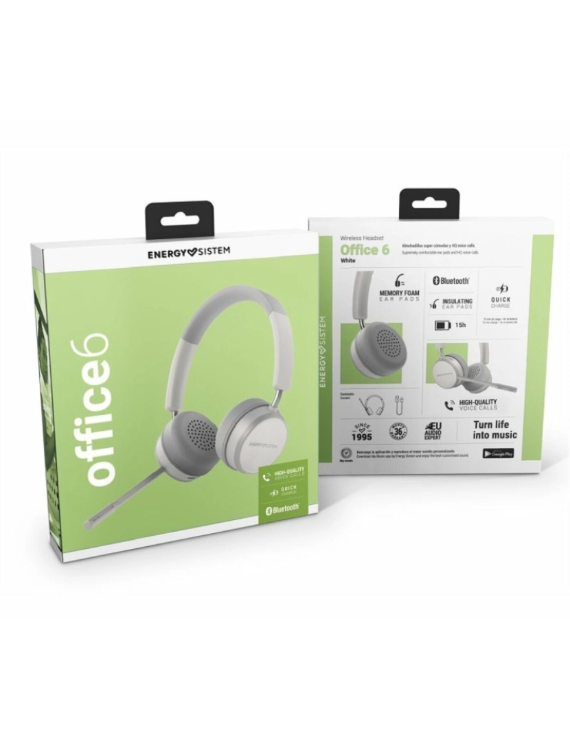 imagem de Auriculares com microfone Energy Sistem Bluetooth Branco4