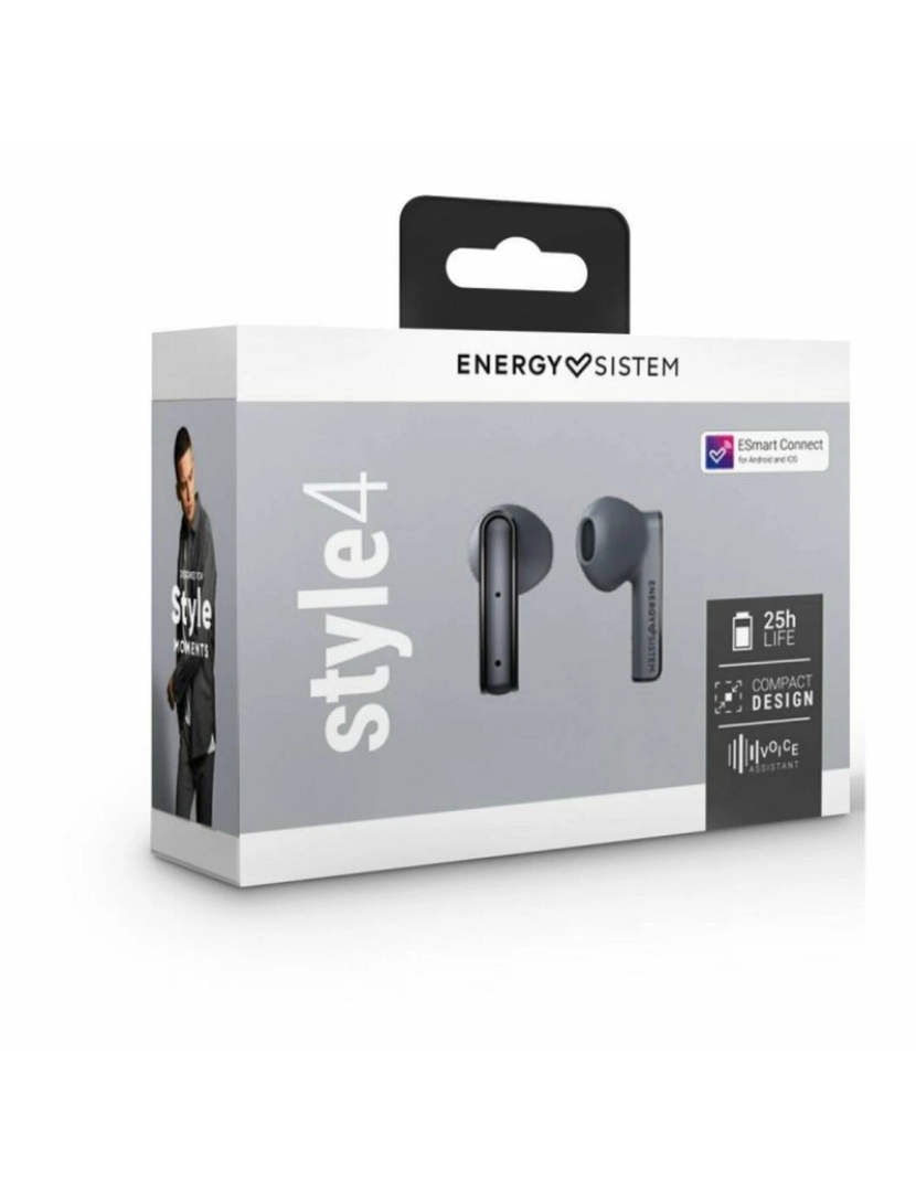 imagem de Auriculares com microfone Energy Sistem TW Style 4 Cinzento3