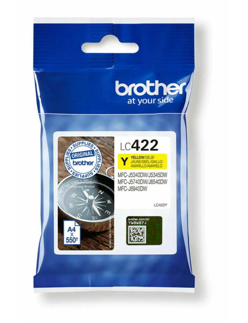 Brother - Tinteiro de Tinta Original Brother LC-422Y Amarelo