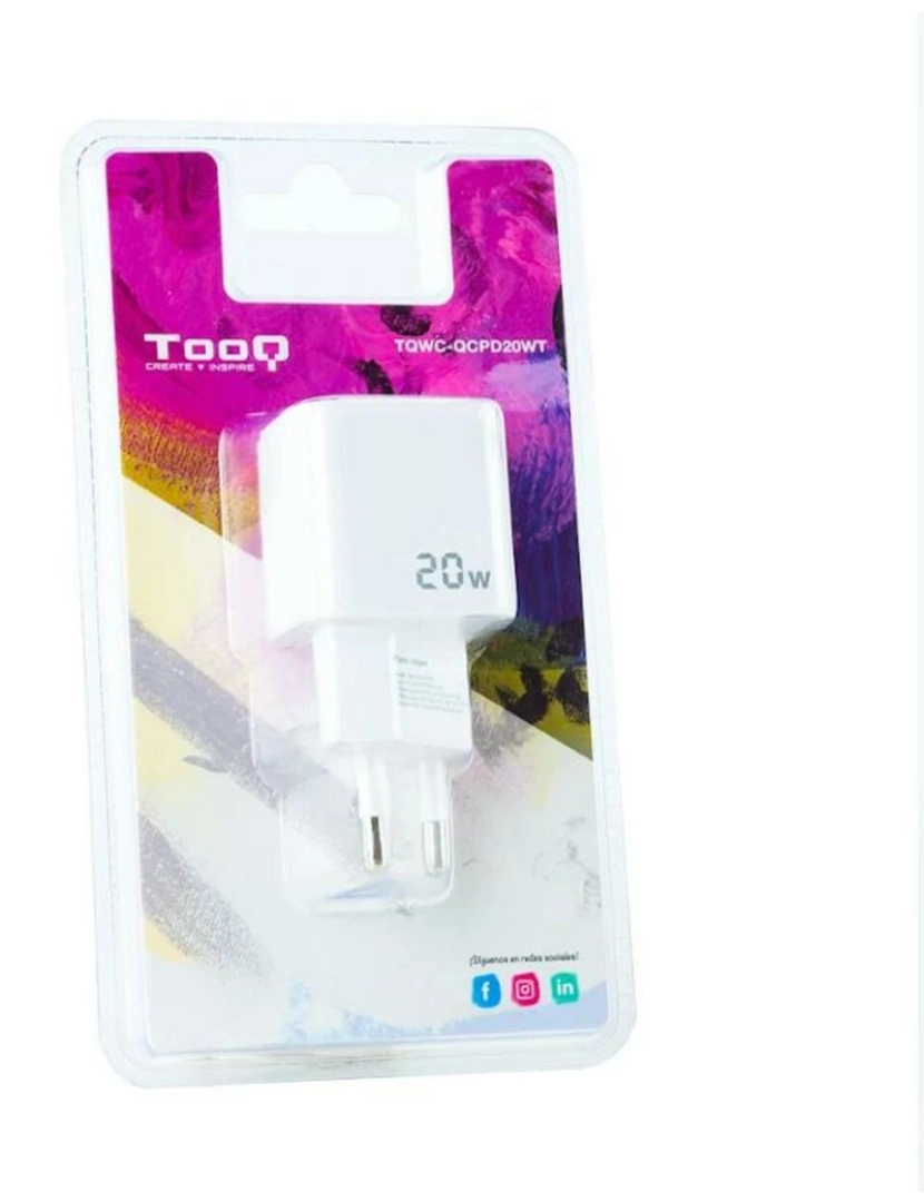 imagem de Carregador de Parede TooQ TQWC-QCPD20WT USB-C USB-A2