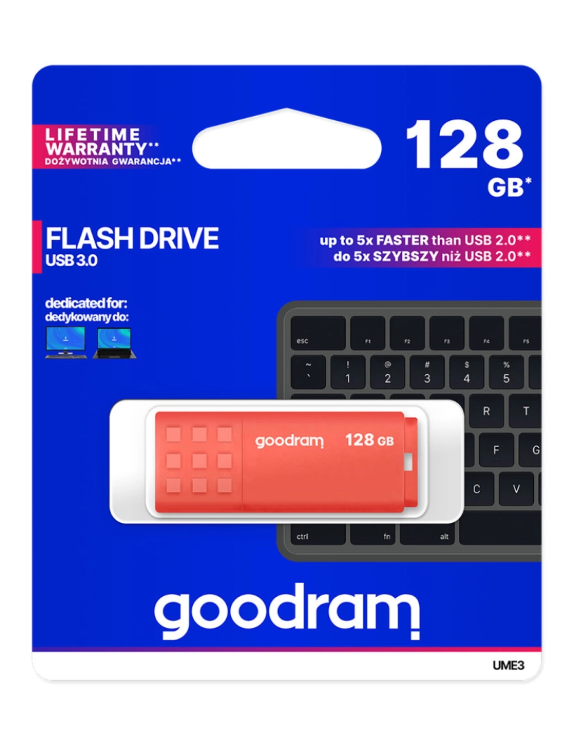 imagem de Memória USB GoodRam UME3 Laranja 128 GB5