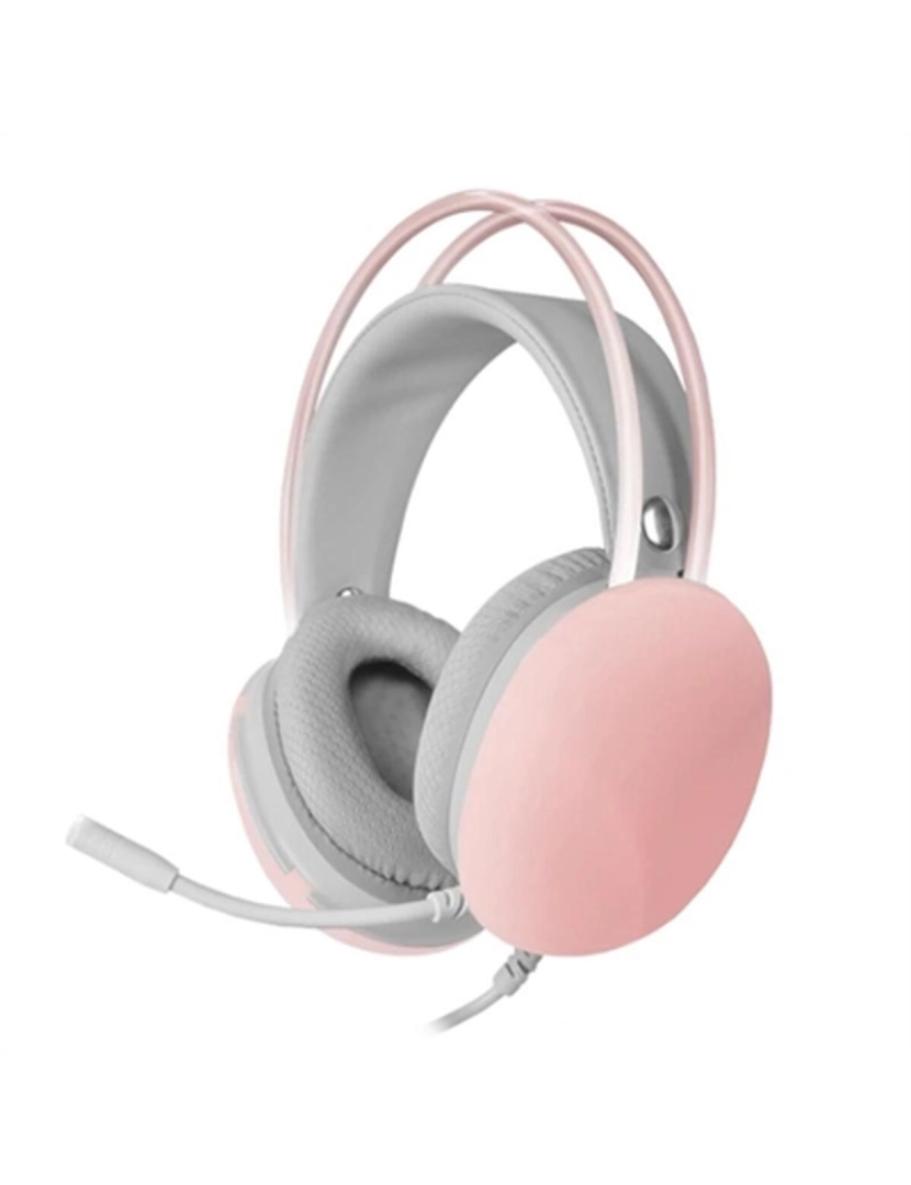 imagem de Auriculares com microfone Mars Gaming MH-GLOW RGB Cor de Rosa1