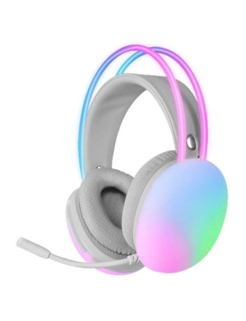 imagem de Auriculares com microfone Mars Gaming MH-GLOW RGB Cor de Rosa2