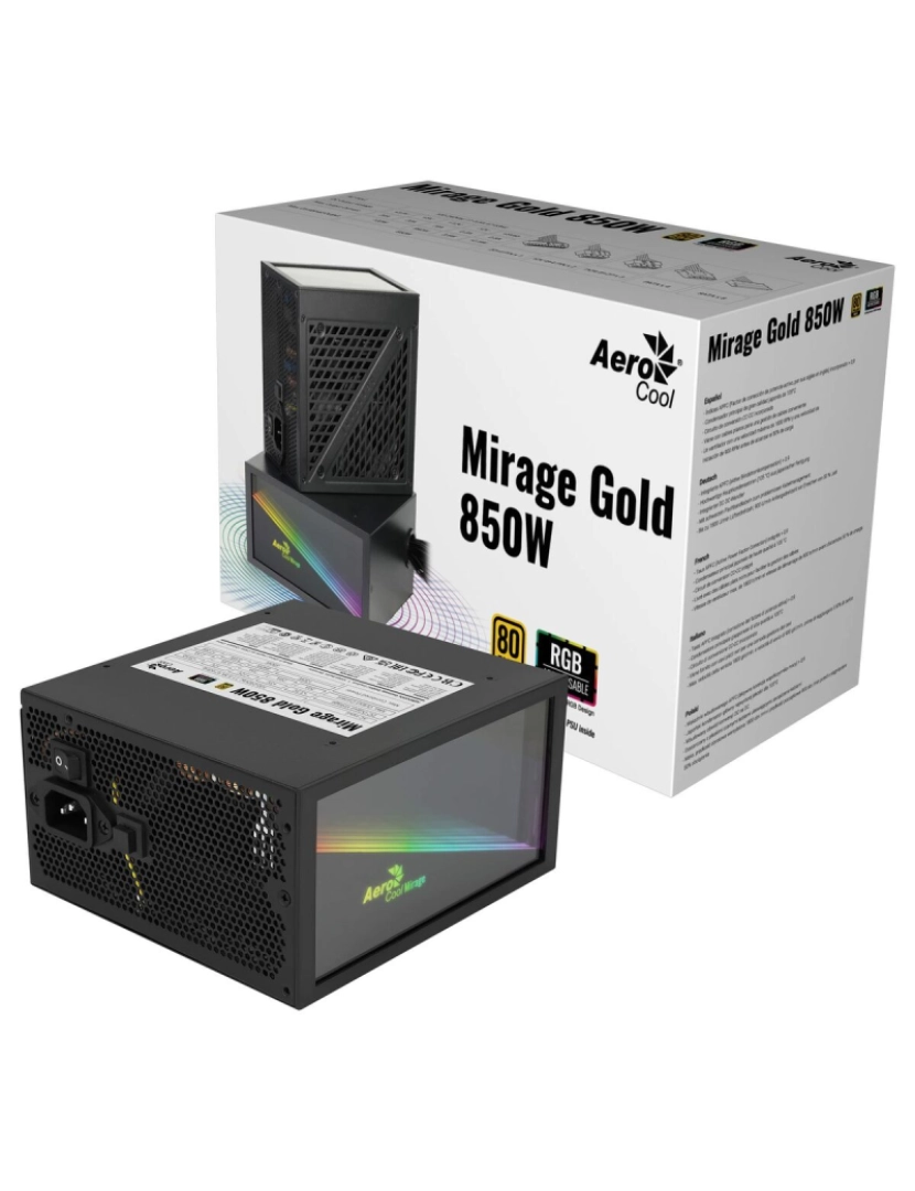 imagem de Fonte de Alimentação Aerocool MIRAGEGOLD850 850 W 80 Plus Gold RoHS5