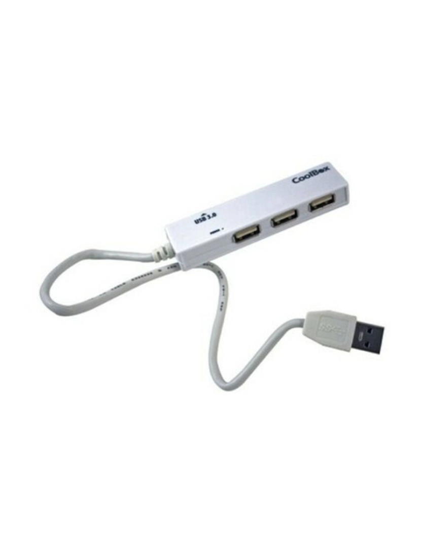 imagem de Hub USB 3 Portas CoolBox COO-H413 Branco Preto 3600 W1